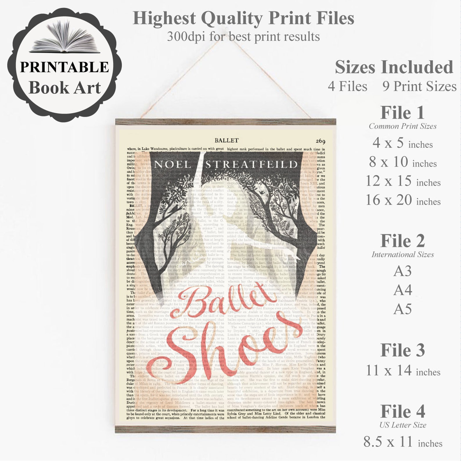 Printable 'ballet Shoes' Book Poster Print on Vintage Etsy
