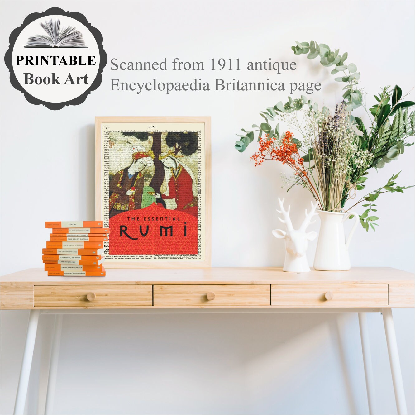 Print Pads Rumi Printable 'the Essential Rumi' Book Cover Print, Rumi Poster Print ...