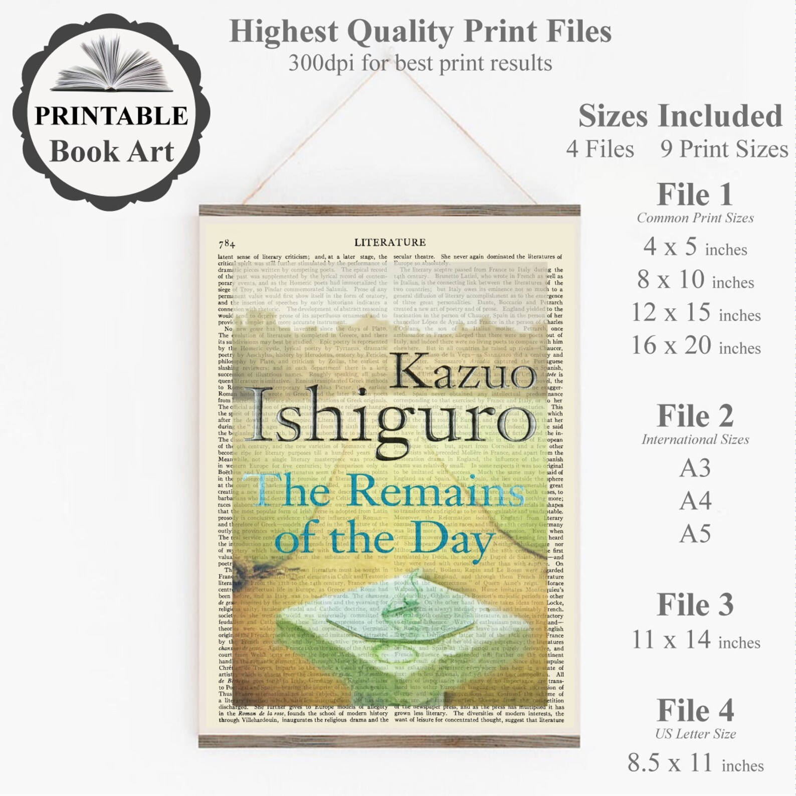 Printable 'the Remains of the Day' Book Cover Print by Etsy