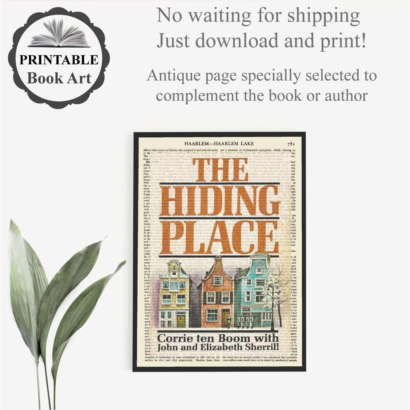Printable Book Cover Poster of the Hiding Place on Vintage Encyclopedia ...