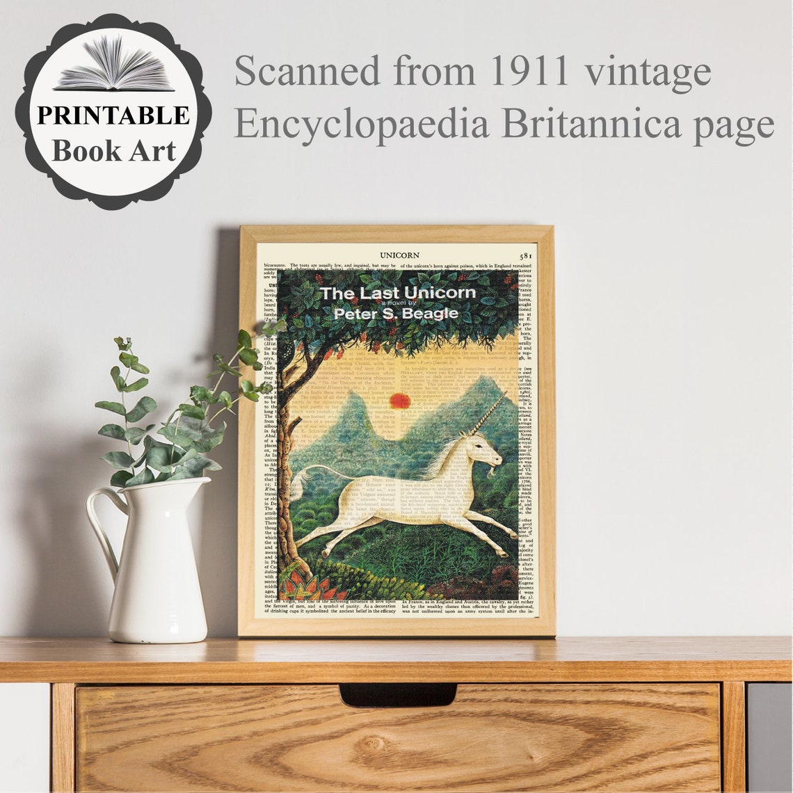 Printable 'the Last Unicorn' Book Cover Art Print | Etsy