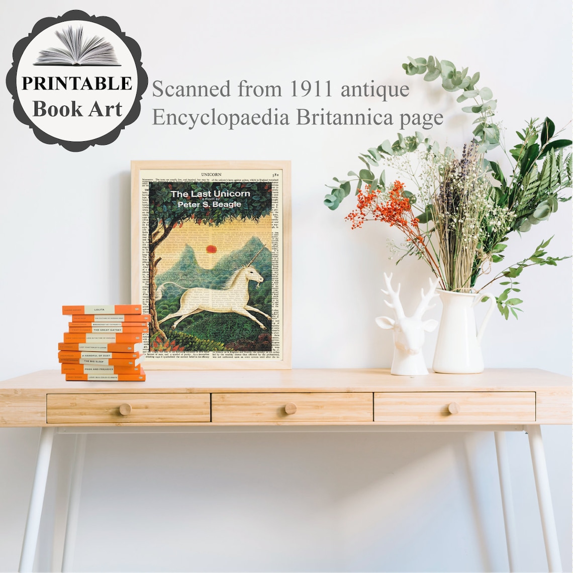 Printable 'the Last Unicorn' Book Cover Art Print | Etsy