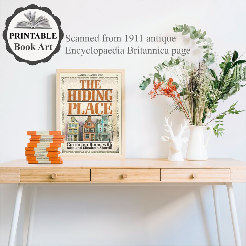 Printable Book Cover Poster of the Hiding Place on Vintage Encyclopedia ...