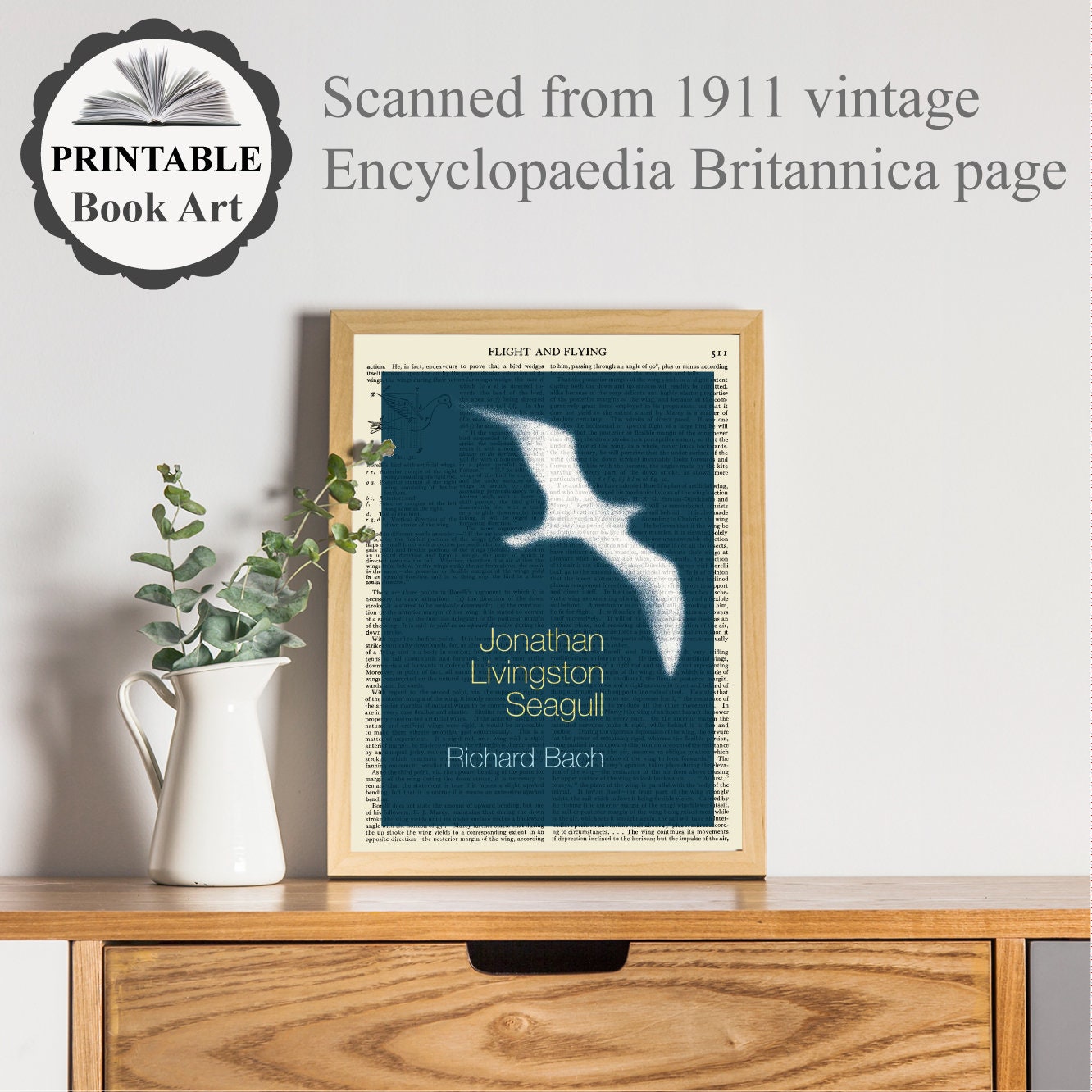 Printable Jonathan Livingston Seagull Book Cover Art Print on ...