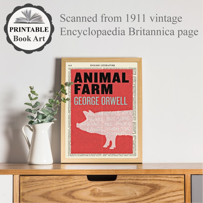 Printable 'animal Farm' Literary Print Orwell Etsy