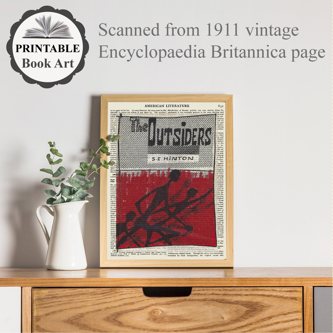 Printable 'the Outsiders' Poster, Hinton Book Cover on a 1911