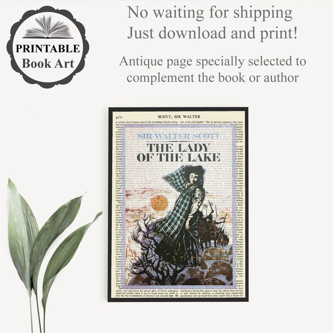 Printable 'the Lady of the Lake' Book Cover Art Print, Sir Walter Scott ...