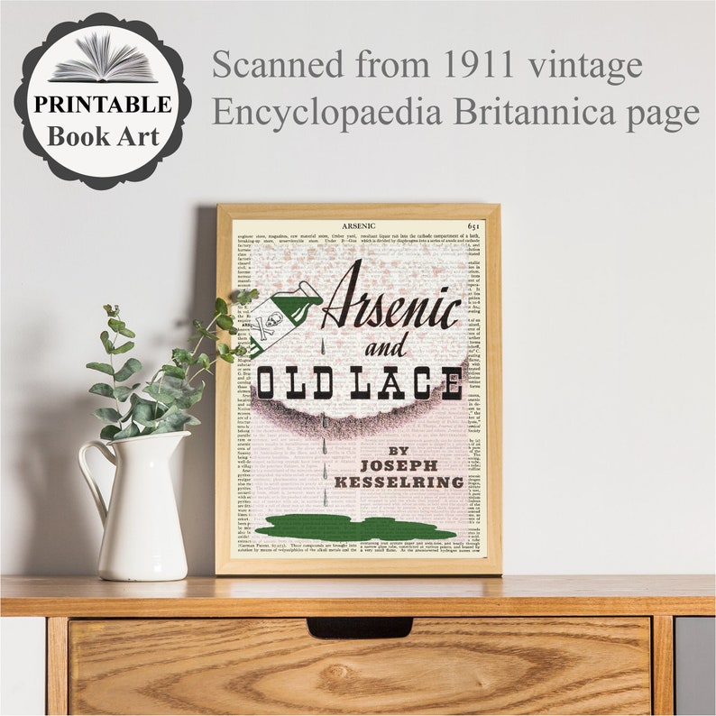 Printable 'arsenic and Old Lace' Playbook Art Print, Book Cover Wall ...