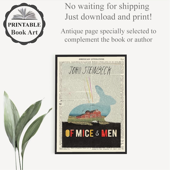 Printable Of Mice And Men Book Cover Print On Old Etsy