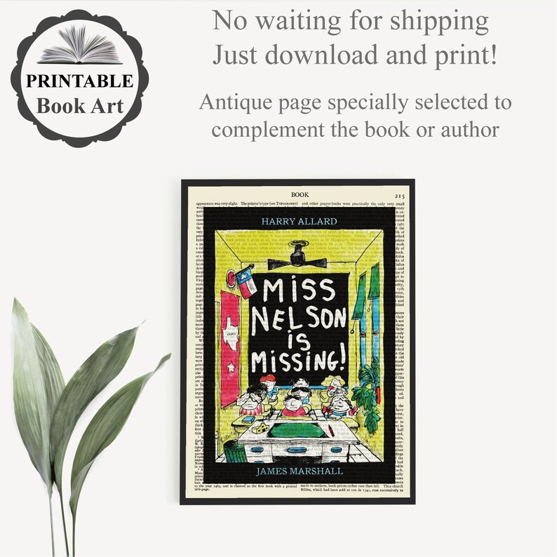 Printable 'miss Nelson is Missing' Book Cover Art | Etsy