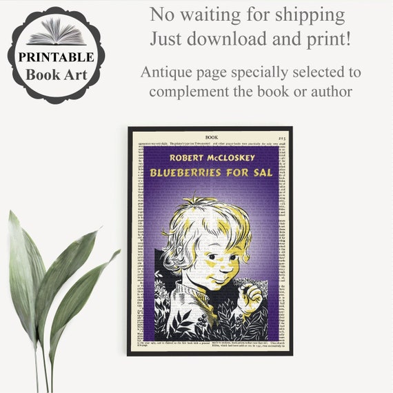 Printable 'blueberries for Sal' Book Cover Print on Etsy