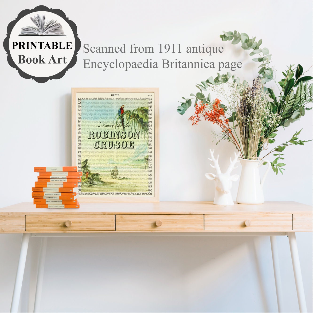 Printable 'robinson Crusoe' Book Cover Art Daniel - Etsy