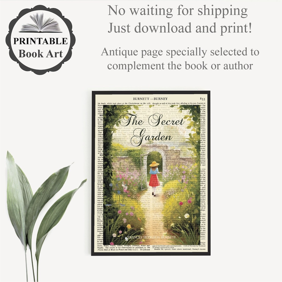 Printable 'the Secret Garden' Book Cover Print, Literary Poster Prints