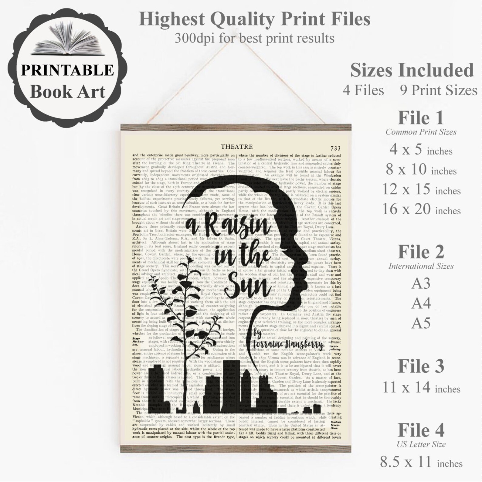 Printable 'A Raisin in the Sun' Play Book Cover Art - Etsy