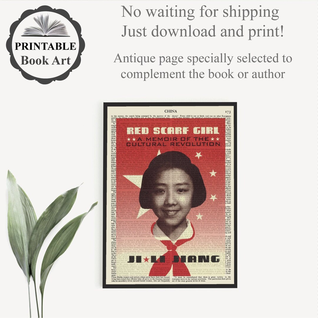 Printable 'red Scarf Girl' Book Cover Art Print on Etsy