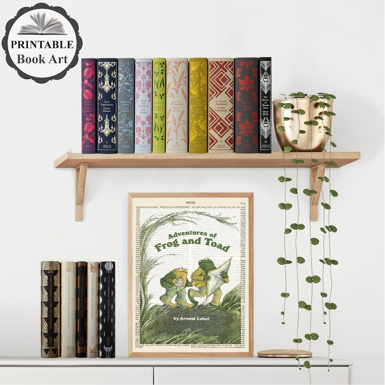 Printable 'Frog and Toad' Book Poster Print on Old Encyclopaedia Page, Kids Room Decor, Children's Book Wall Art Gift, Classroom Wall Decor image 5