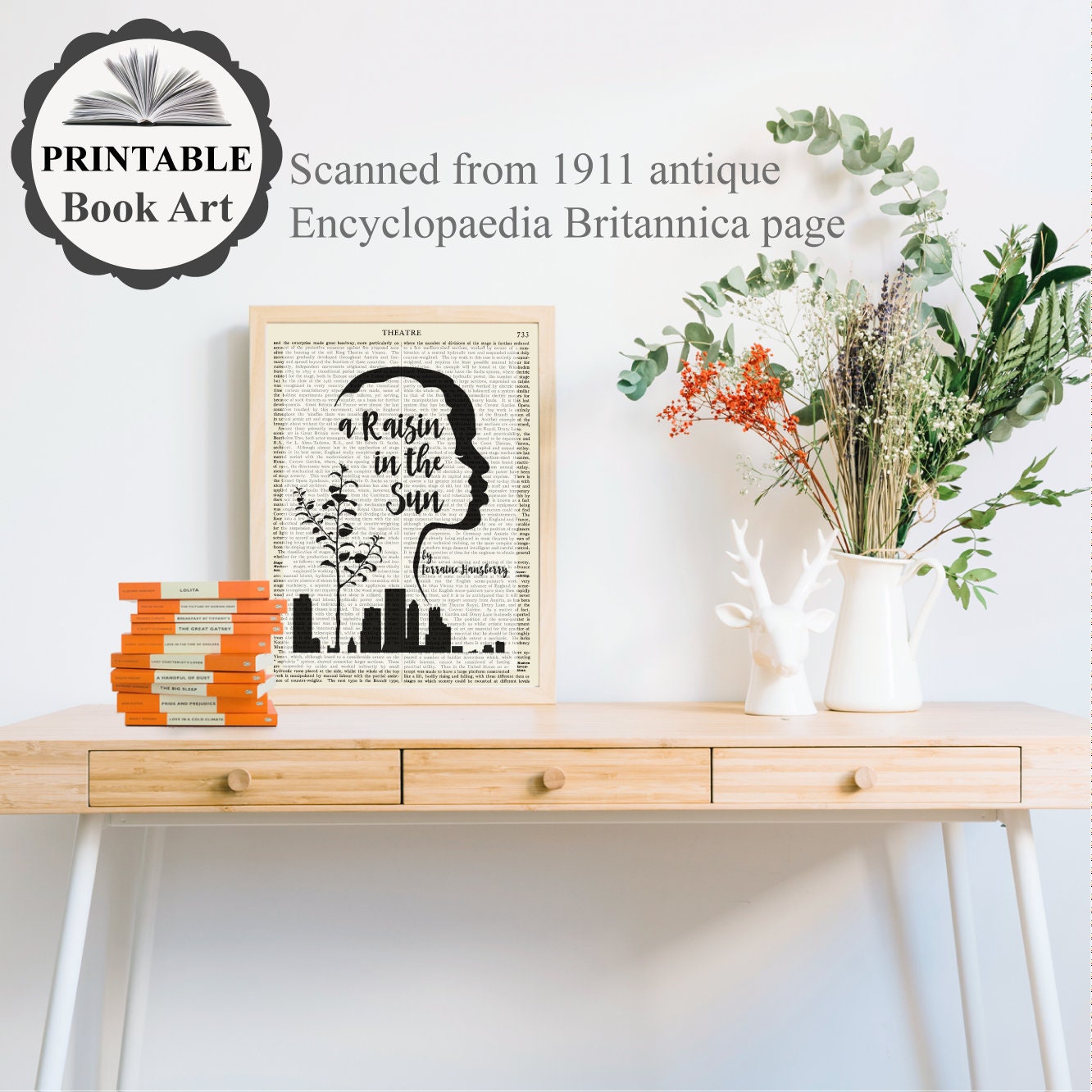 Printable 'A Raisin in the Sun' Play Book Cover Art Print, Dorm Decor ...