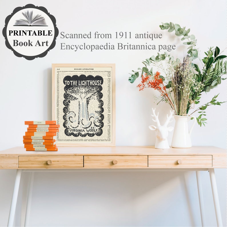 Printable 'to the Lighthouse' Book Cover Art on Etsy
