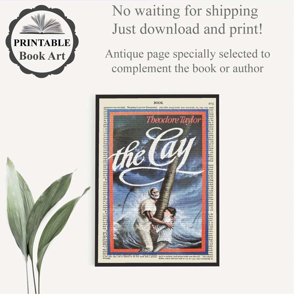 Printable 'The Cay' Book Cover Poster Young Adult Etsy