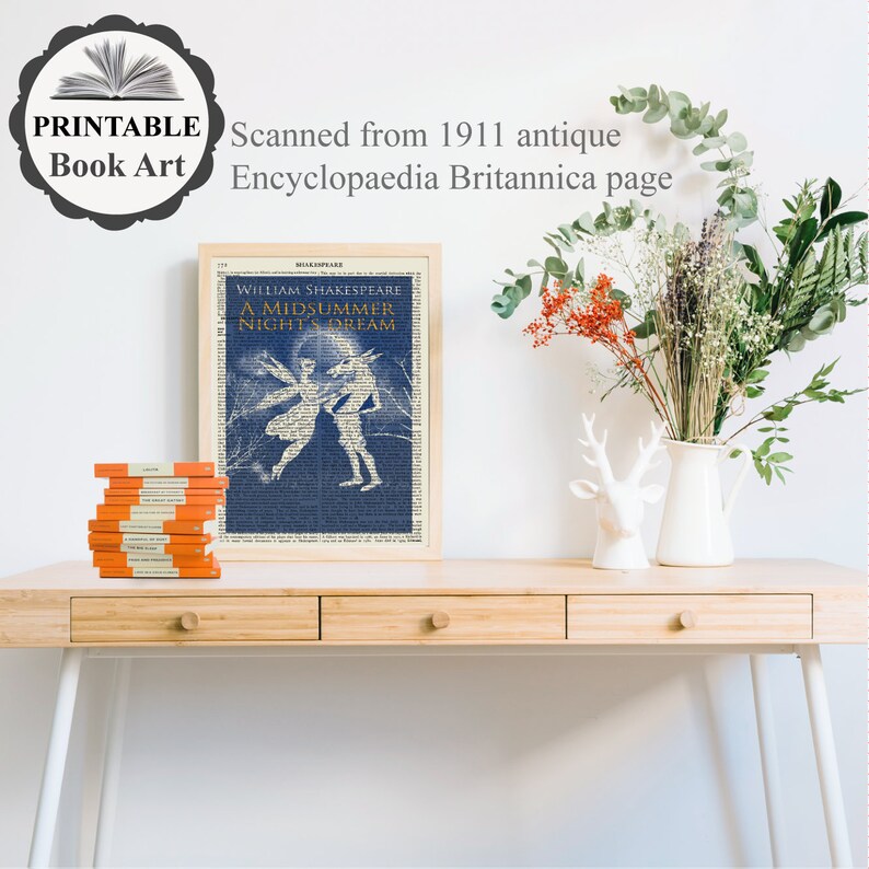 Printable 'A Midsummer Nights Dream' Book Print - Etsy