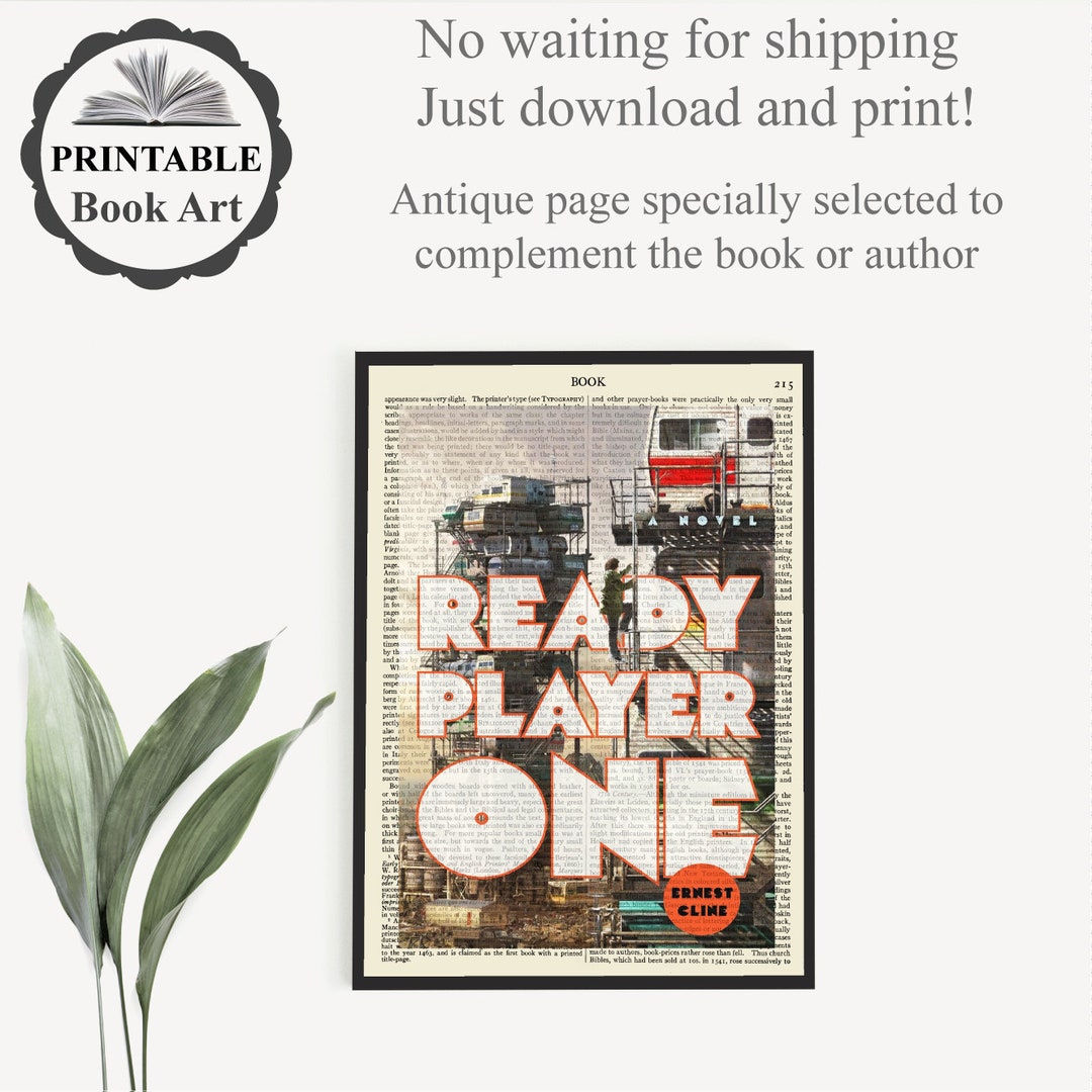 Printable 'ready Player One' Book Cover Print on Vintage