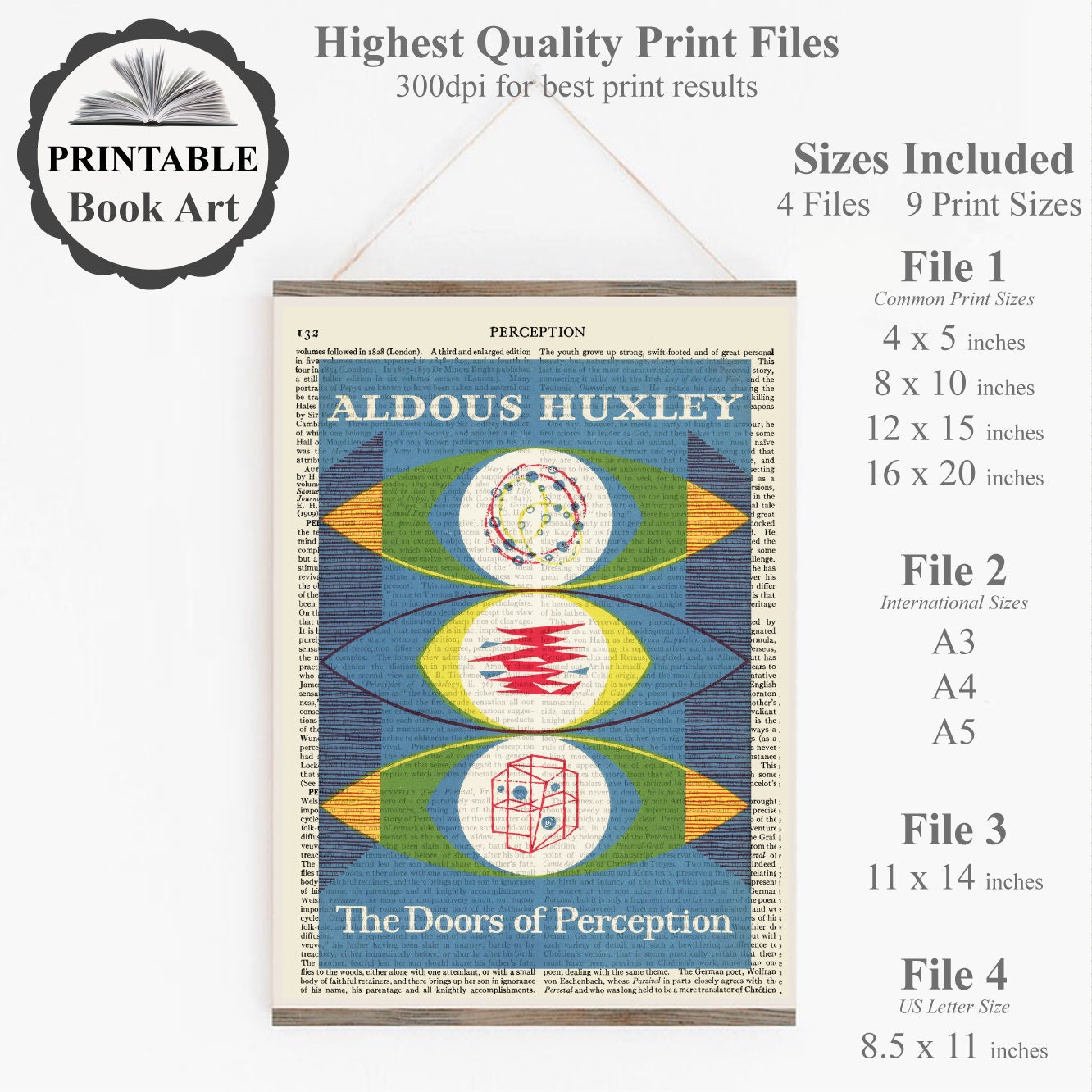 Printable 'Doors Of Perception' Book Cover Art Aldous Etsy