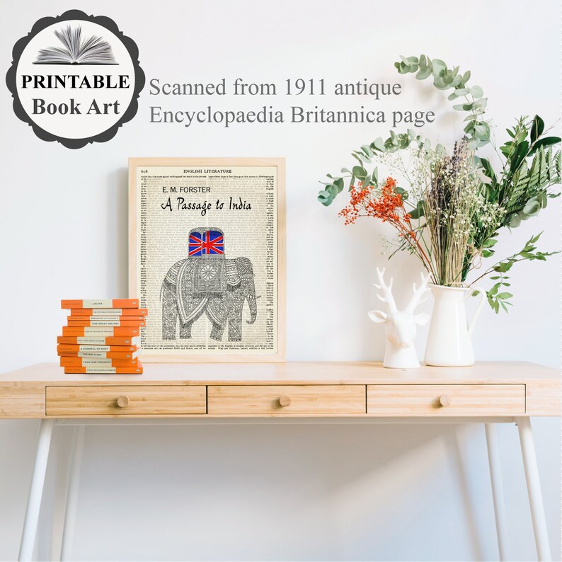 Printable 'A Passage to India' Book Cover Poster on - Etsy