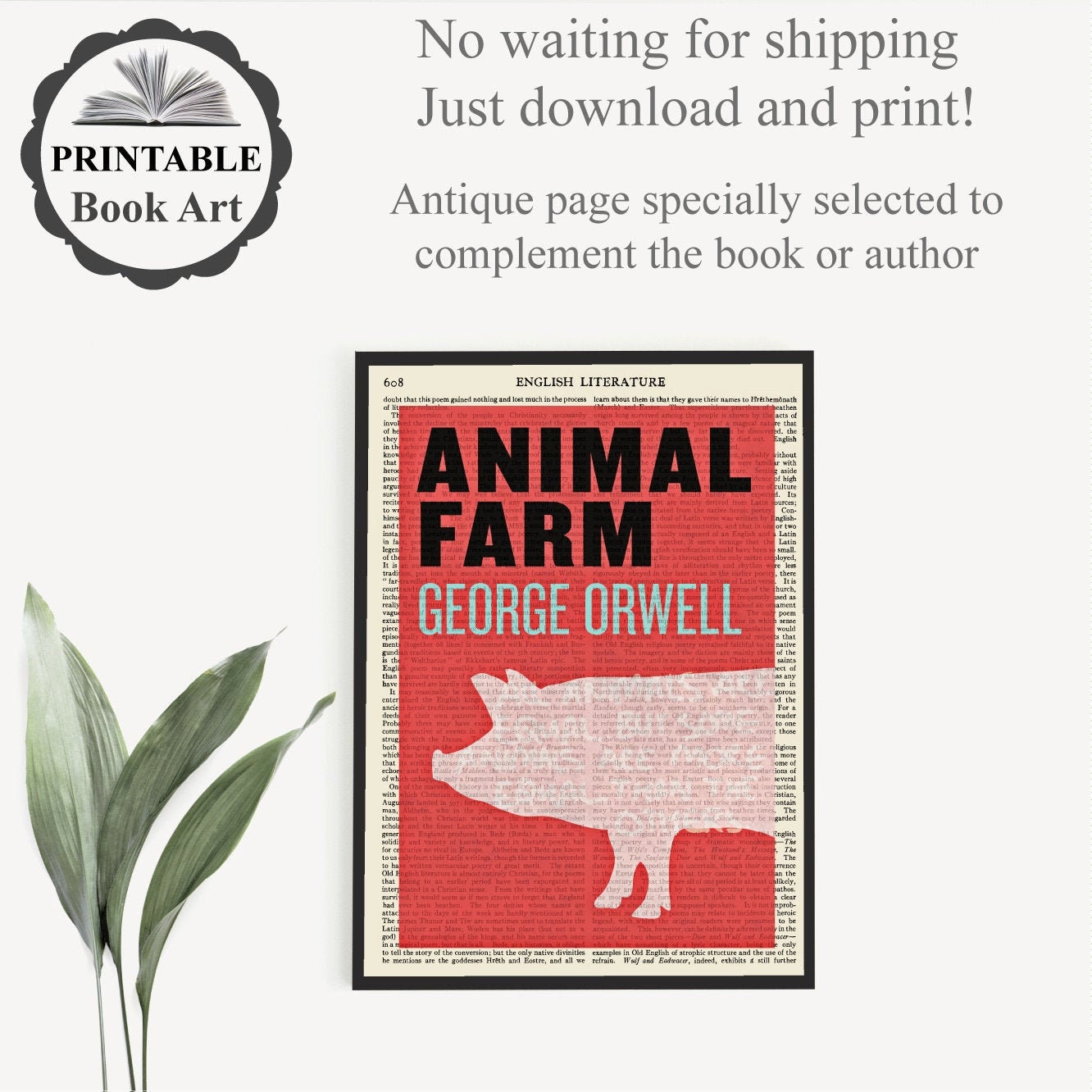 Printable 'animal Farm' Literary Print George Orwell - Etsy Printable 'animal Farm' Literary Print George Orwell - Etsy