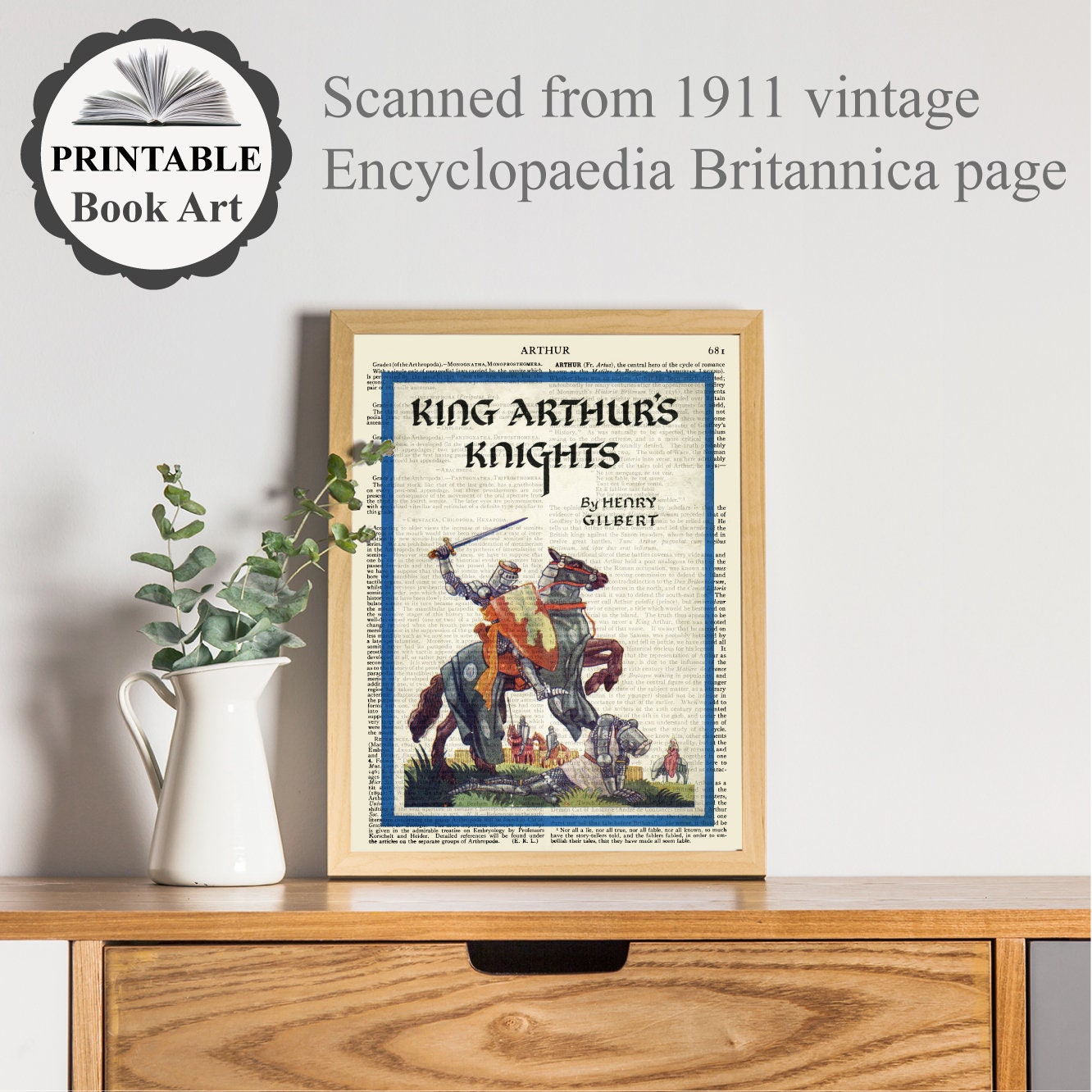 Printable 'king Arthurs Knights' Book Cover Print on - Etsy
