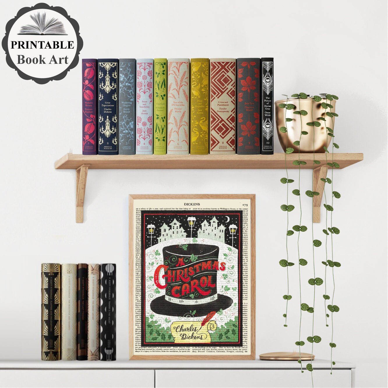 Printable 'A Christmas Carol' Book Cover Art on an | Etsy