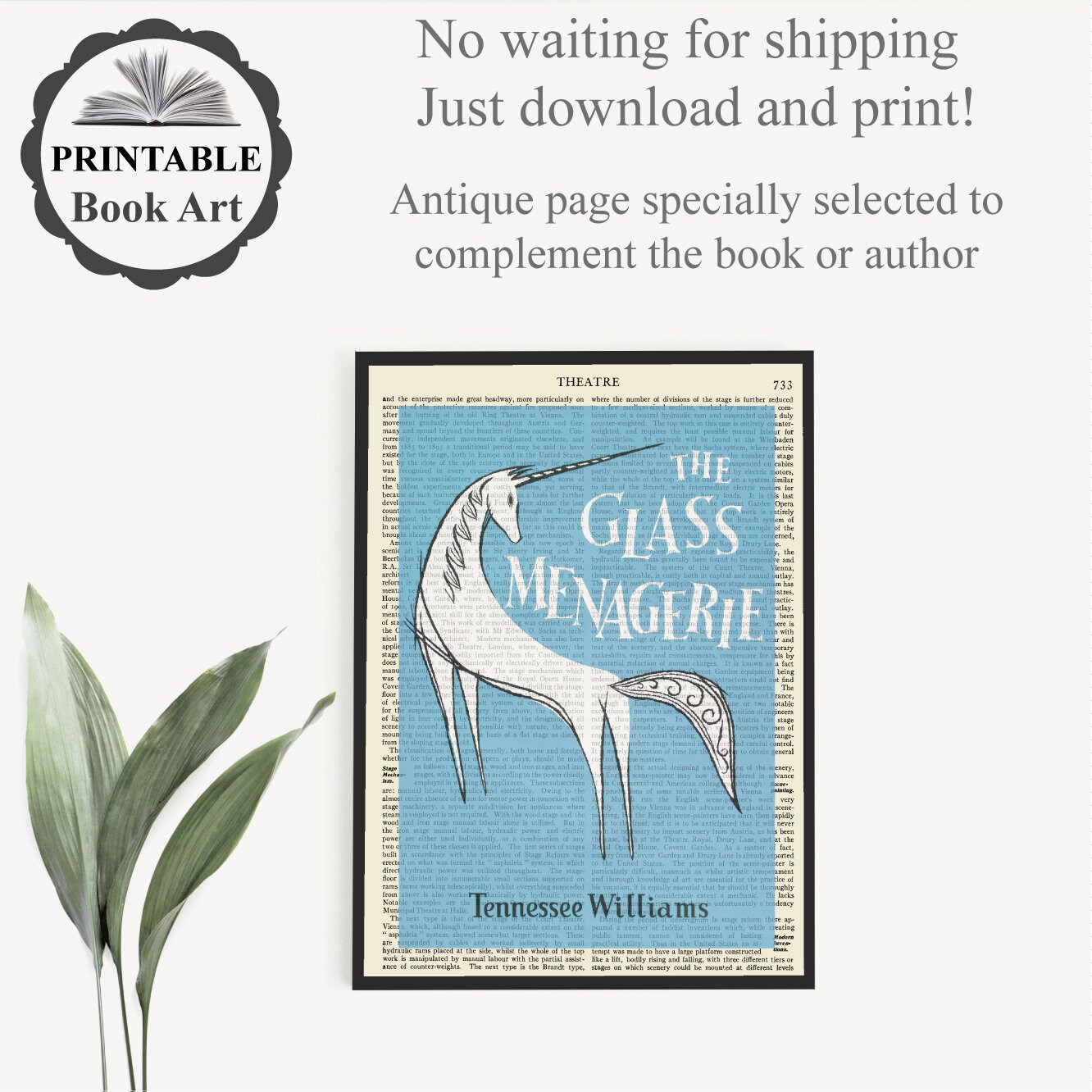 Downloadable 'the Glass Menagerie' Art Print on Old Page, Tennessee  Williams Poster, Drama Teacher Gift Ideas, Gifts for Actor - Etsy Israel