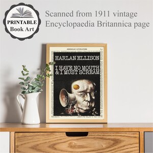 Printable 'I Have No Mouth, and I Must Scream' Book Cover Print on Old ...