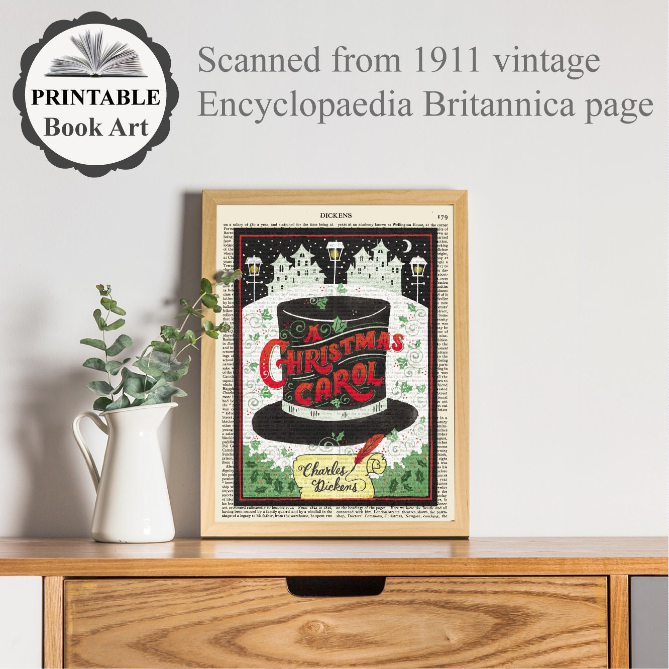 Printable 'A Christmas Carol' Book Cover Art on an | Etsy