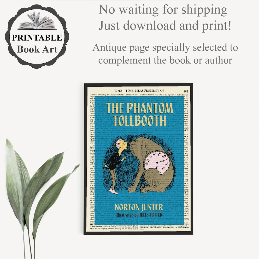 Printable 'the Phantom Tollbooth' Art Print of Book Cover on Old Page ...