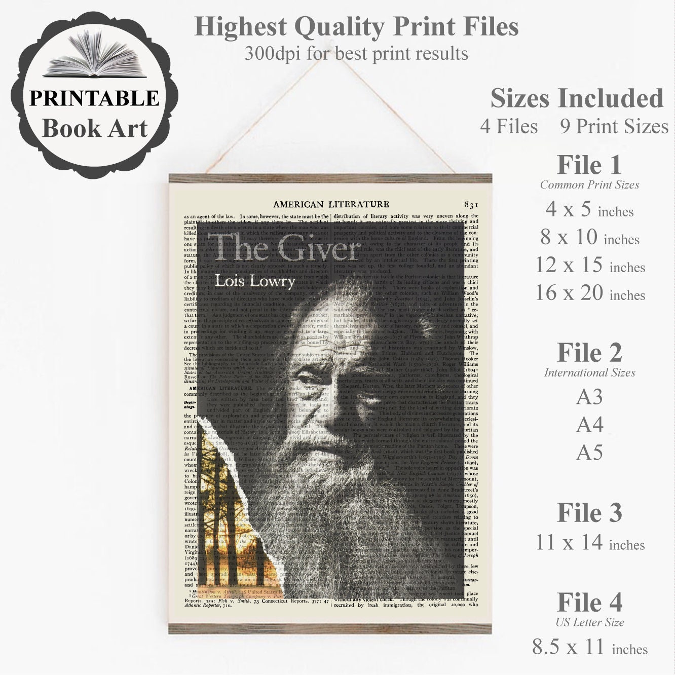 Instant Download the Giver Printable Poster Book Etsy
