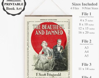 印刷可能な『The Beautiful And Damned』ポスター、ブックカバーの文学 