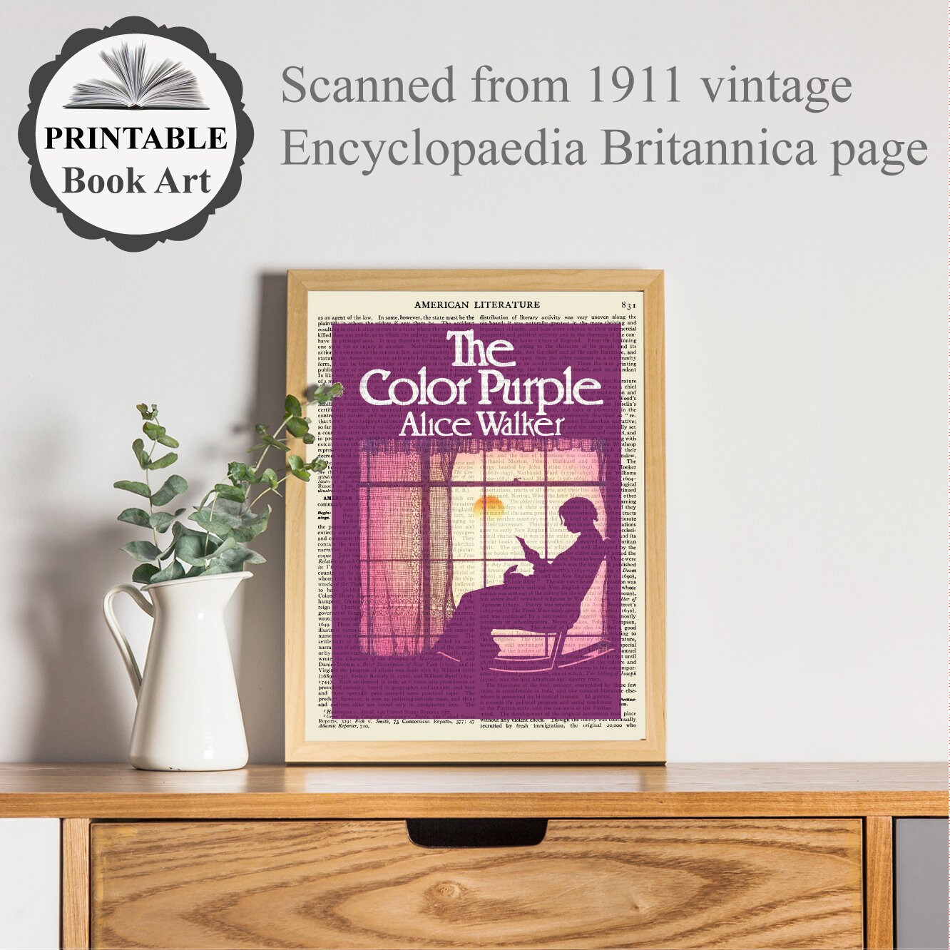 Printable the Color Purple Book Cover Print on American | Etsy