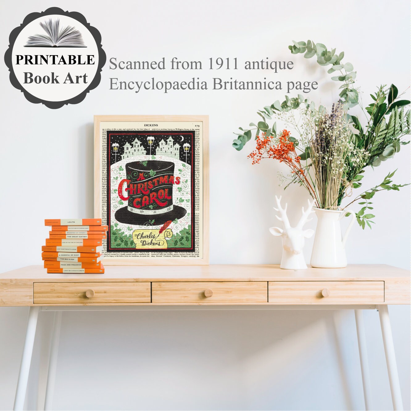Printable 'A Christmas Carol' Book Cover Art on an | Etsy