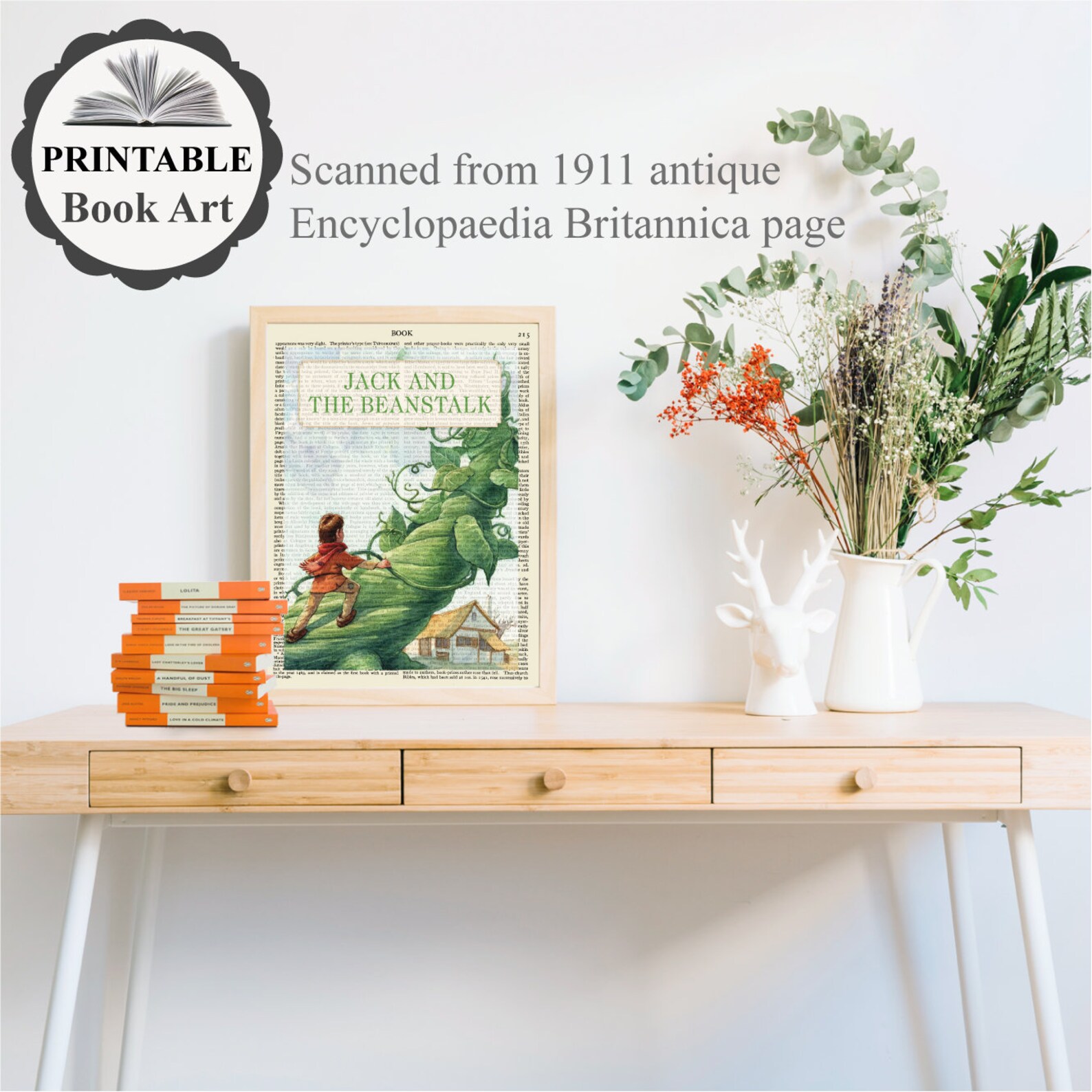 Printable 'jack and the Beanstalk' Book Cover Art - Etsy