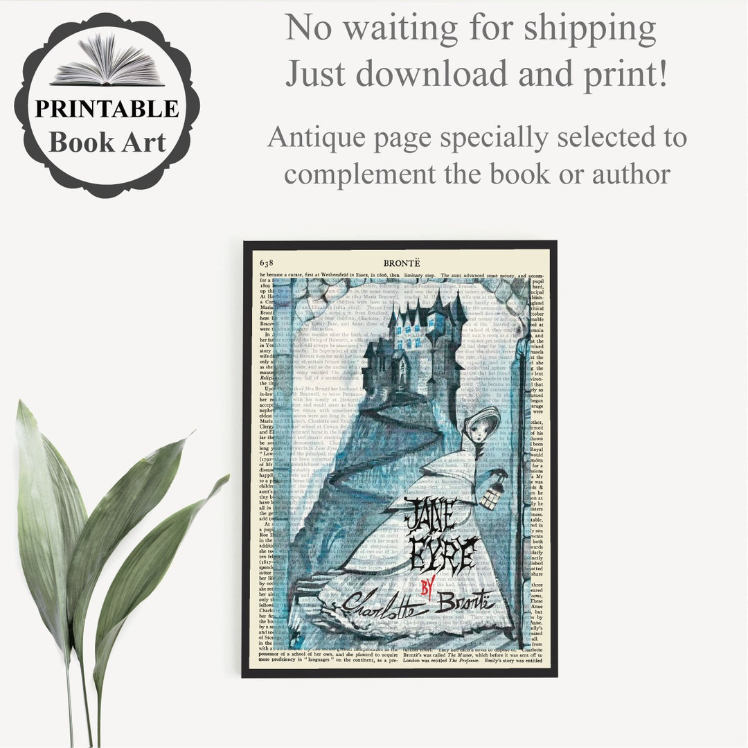 Printable Jane Eyre Book Cover Poster Print on Old Page - Etsy