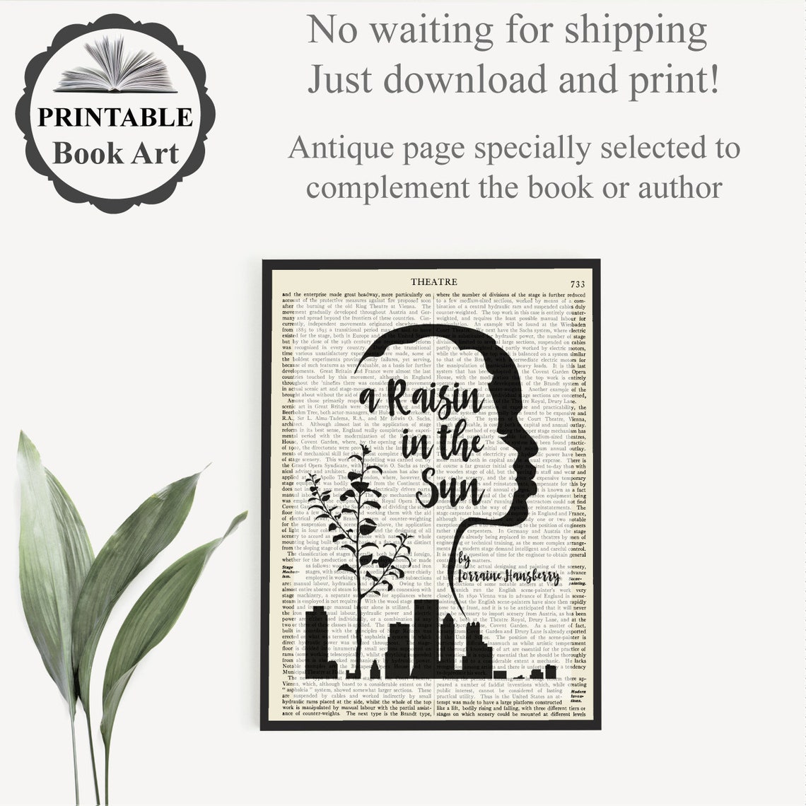 Printable 'A Raisin in the Sun' Play Book Cover Art - Etsy
