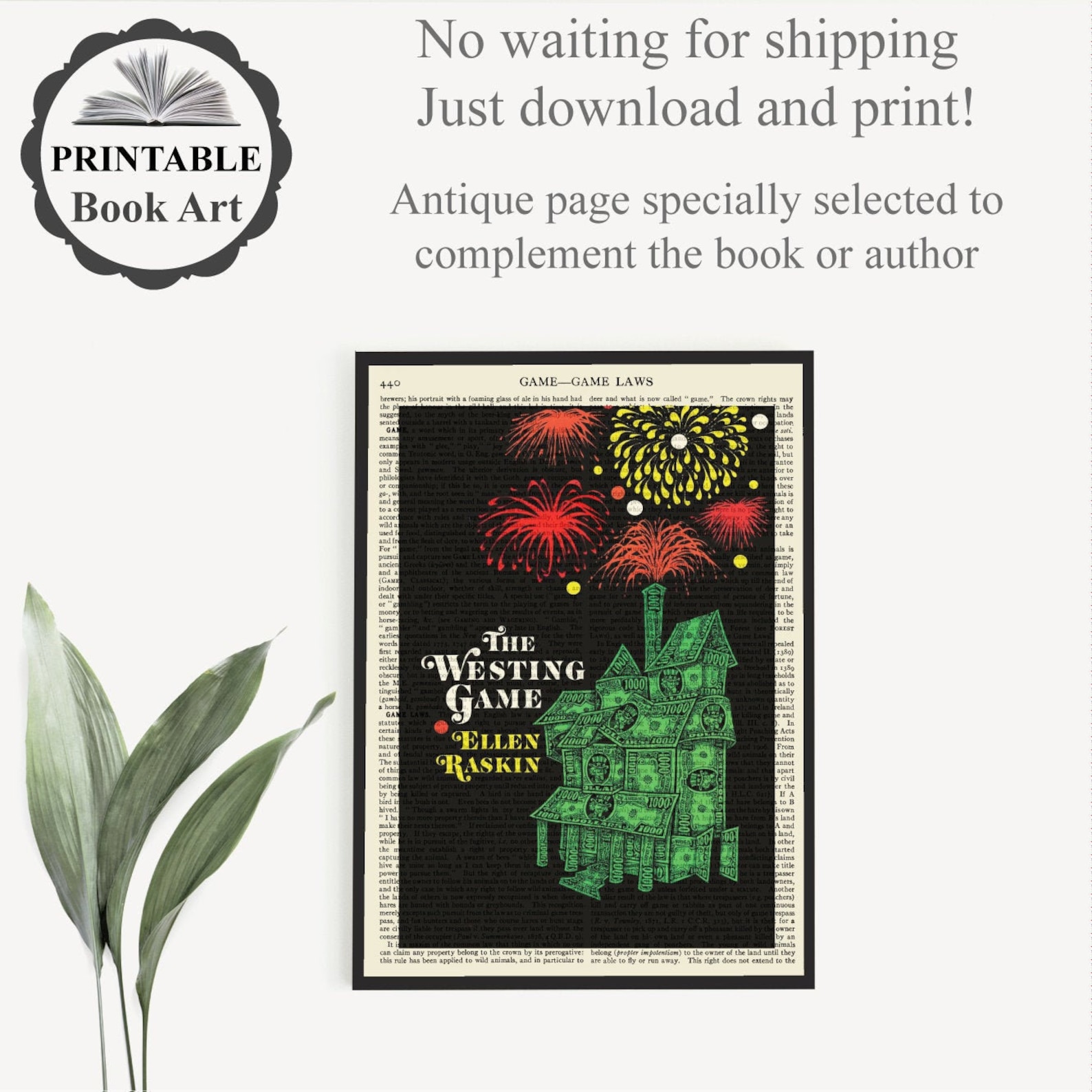 Printable 'the Westing Game' Book Cover Print | Etsy