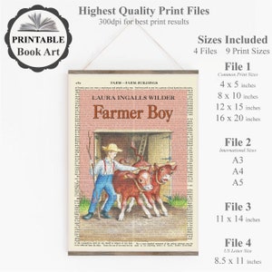 Printable 'farmer Boy' Art Print on Antique Page, Laura Ingalls Wilder ...