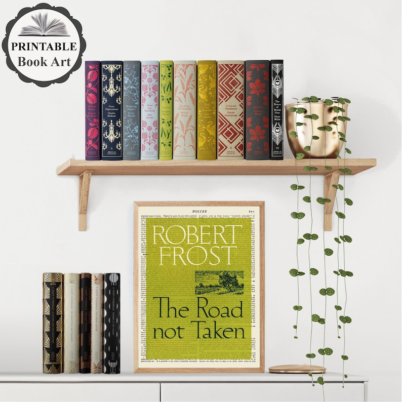 Printable 'the Road Not Taken' Book Cover Art Print | Etsy
