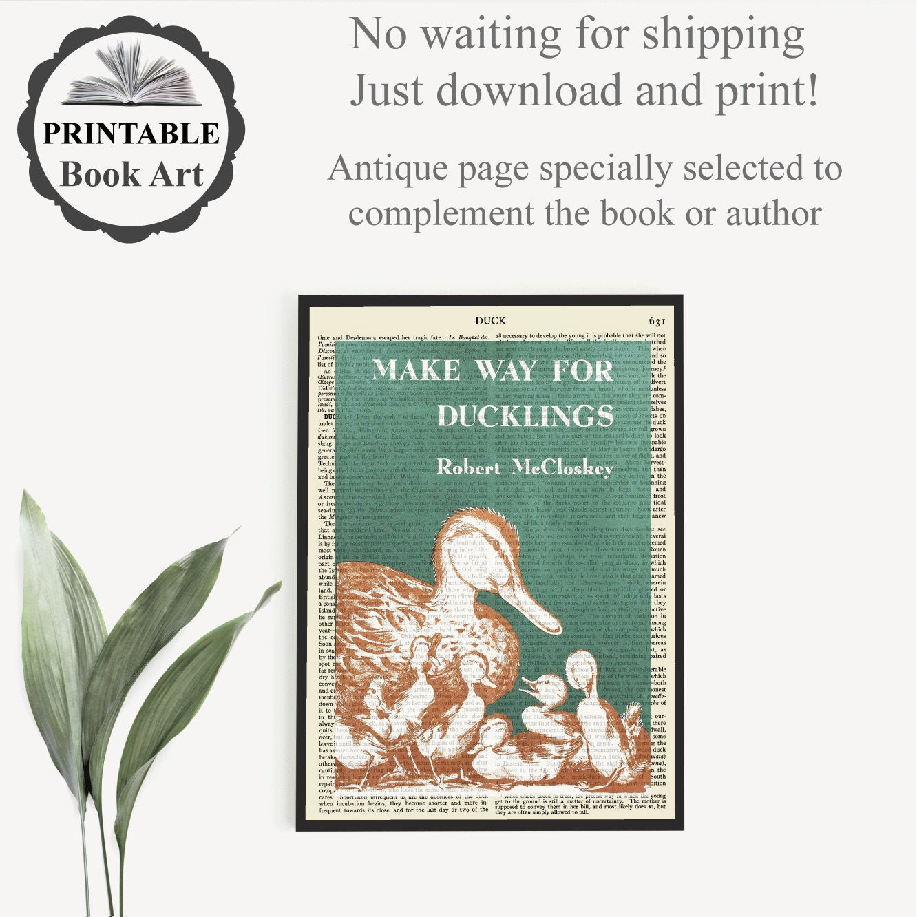 Printable 'make Way for Ducklings' Book Cover Print on - Etsy