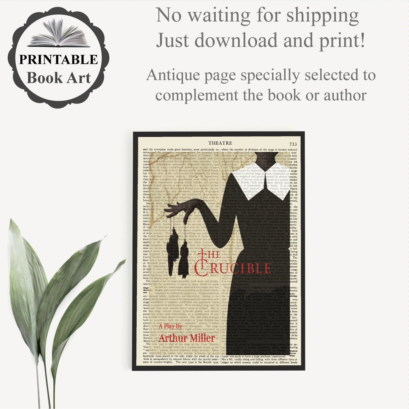 Downloadable 'The Crucible' Play Poster Print, Arthur Miller Prints, Wall Art Print, Classroom Decor, Theatre Gifts, Stocking Stuffer