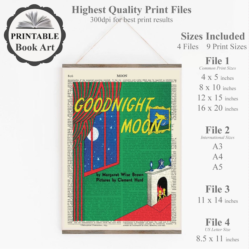 Printable 'goodnight Moon' Book Cover Poster Print | Etsy