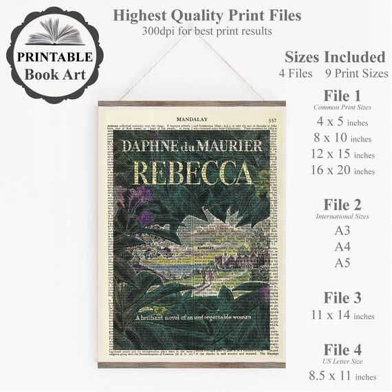 Downloadable 'rebecca' Book Cover Art Print on an Old - Etsy