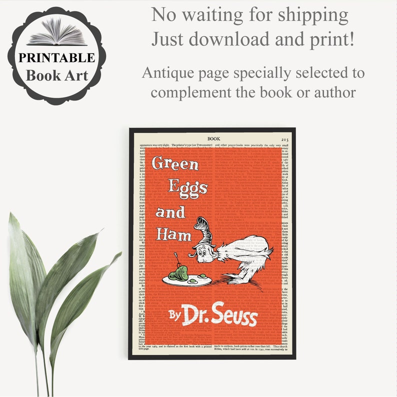 Printable 'green Eggs and Ham' Book Cover Art Print on - Etsy