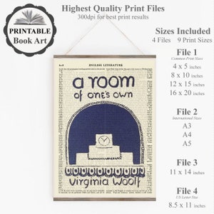 Printable 'A Room of One's Own' Book Cover on Old Page, Virginia Woolf ...
